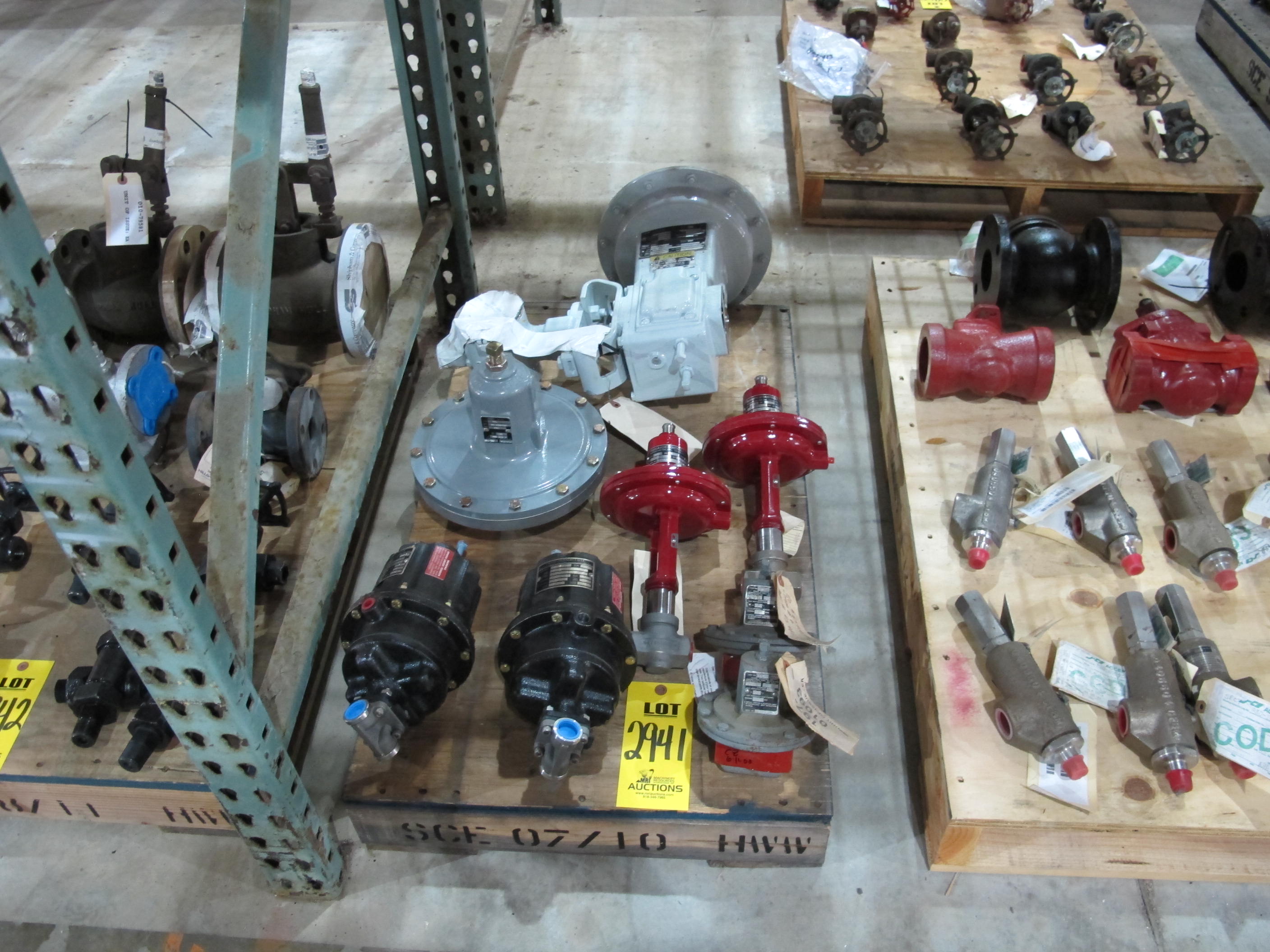 LOT PALLET W/ (8) ASSORTED VALVES (W-51) LOADING & HANDLING FEE $15-